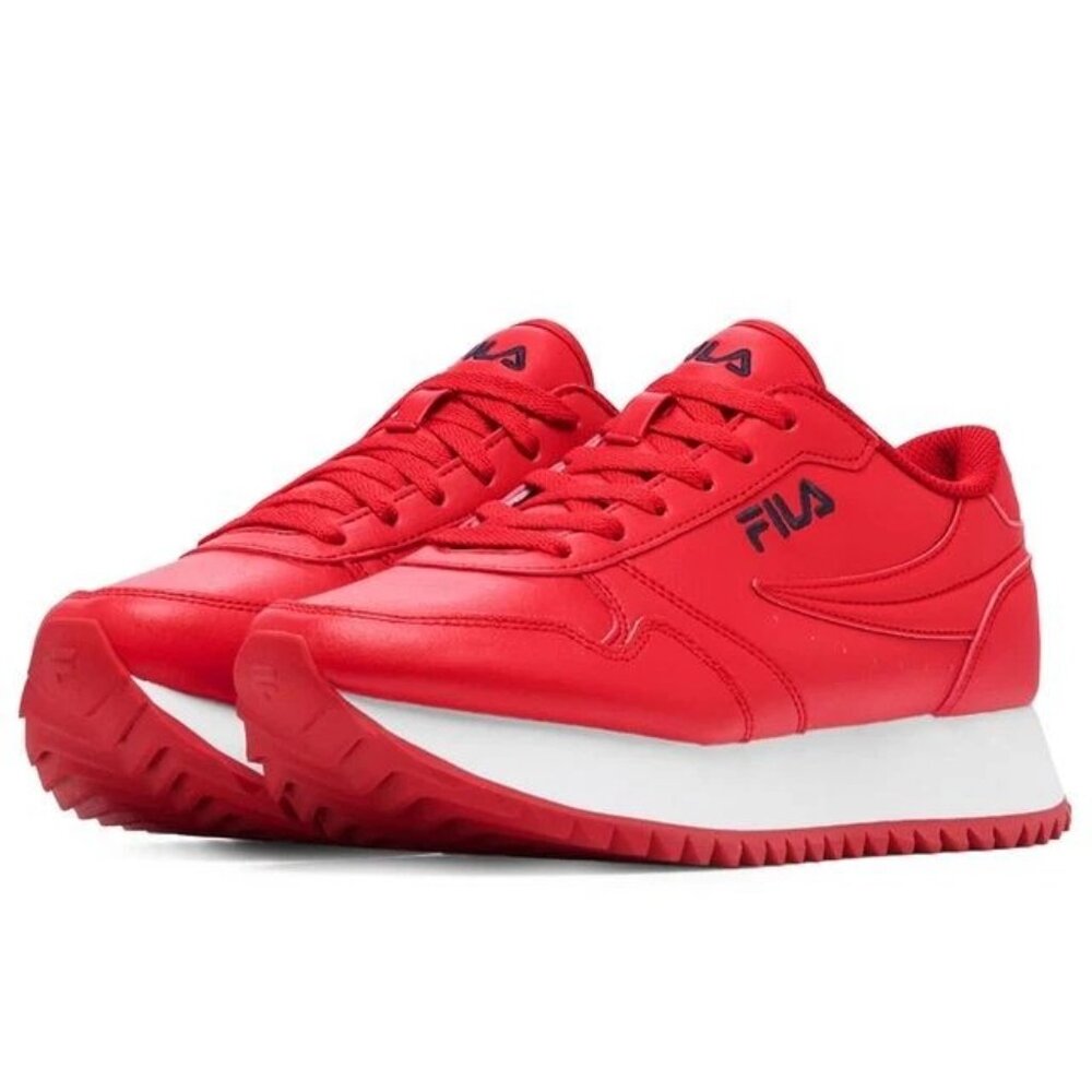 FILA Women's Sneakers RED Low-Top Classic Retro Style 5RM01999-647 White Size 9